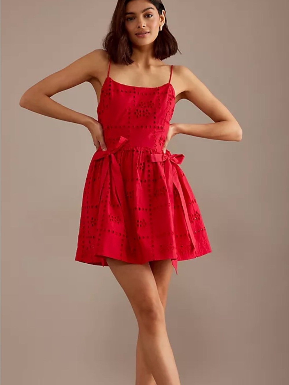 Damson Madder Red Eyelet Sundress